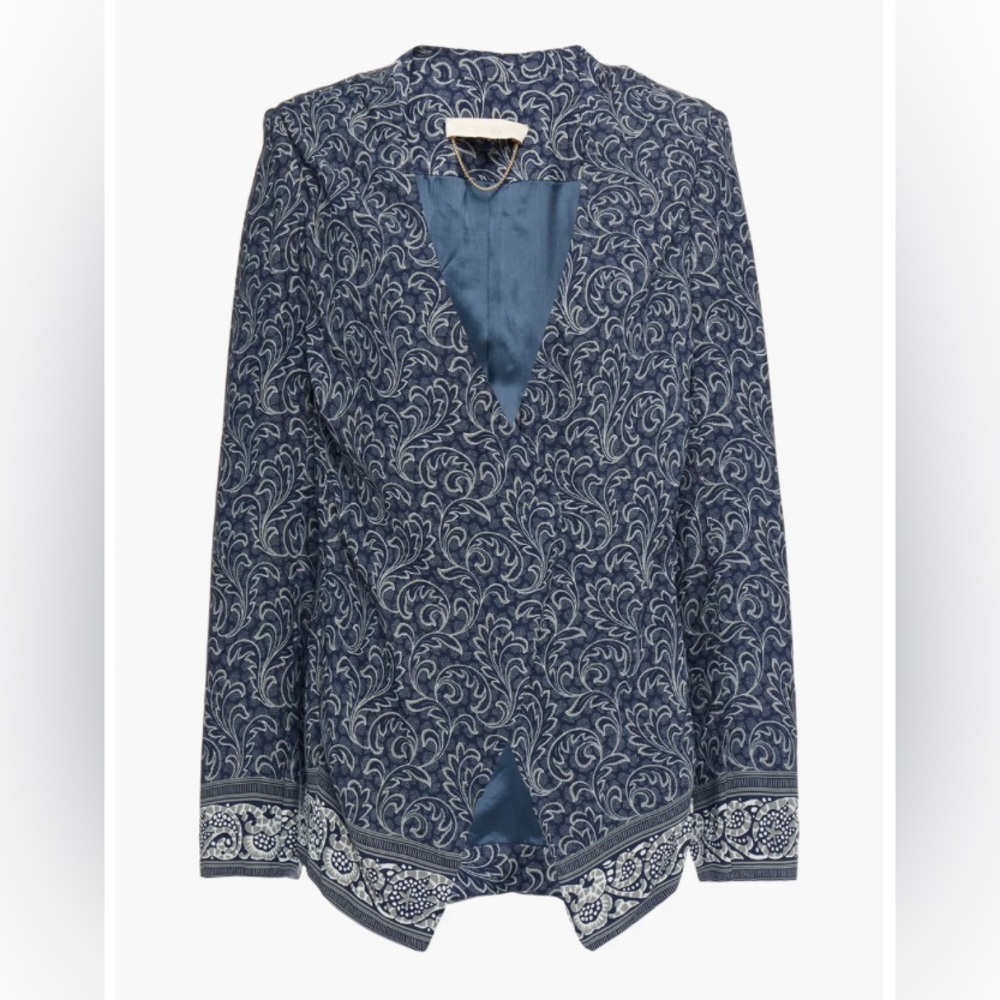 Vanessa Bruno - Printed Crepe Jacket Blue
